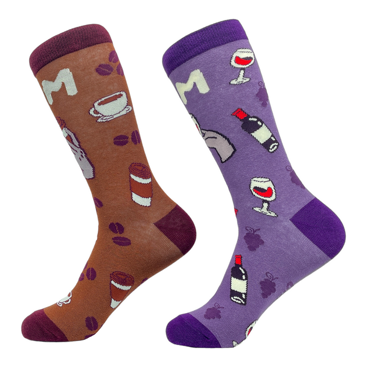 Womens AM Coffee PM Wine Socks