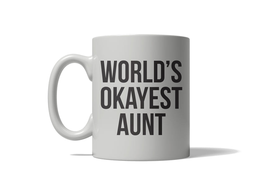 Funny White World's Okayest Aunt Coffee Mug Nerdy okayest aunt Tee