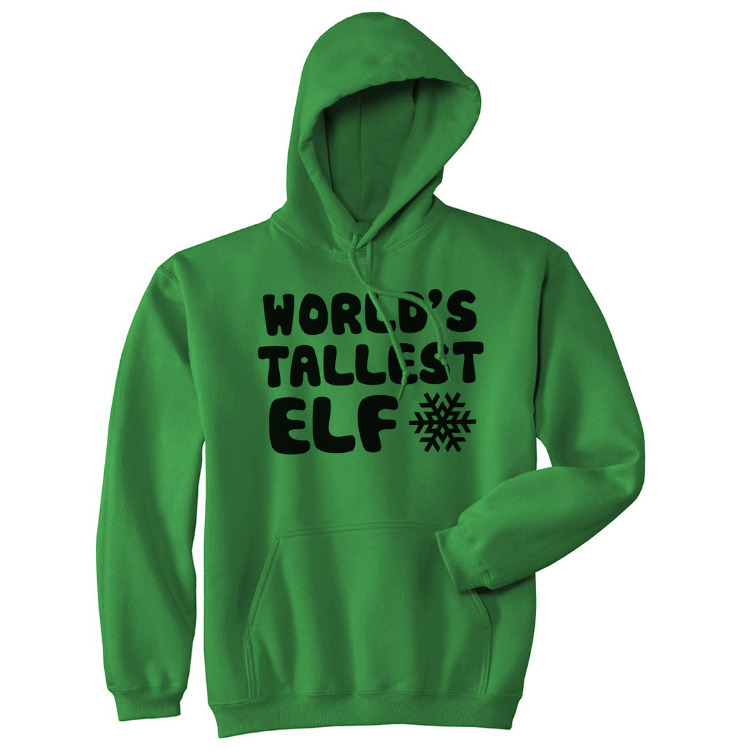 Funny Green - Tallest Elf World's Tallest Leprechaun Hoodie Nerdy Christmas Tee