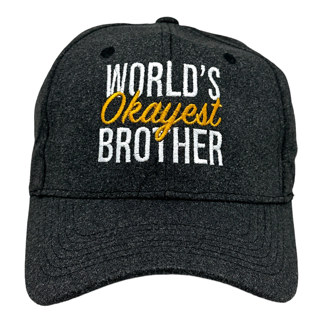 Funny Black - BROTHER Worlds Okayest Brother Nerdy Sarcastic Tee