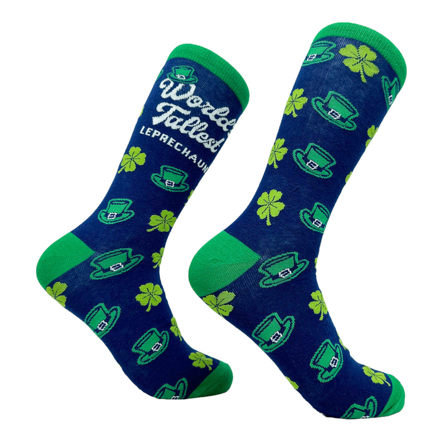 Funny Multi - TALLEST Women's Worlds Tallest Leprechaun Sock Nerdy Saint Patrick's Day Sarcastic Tee