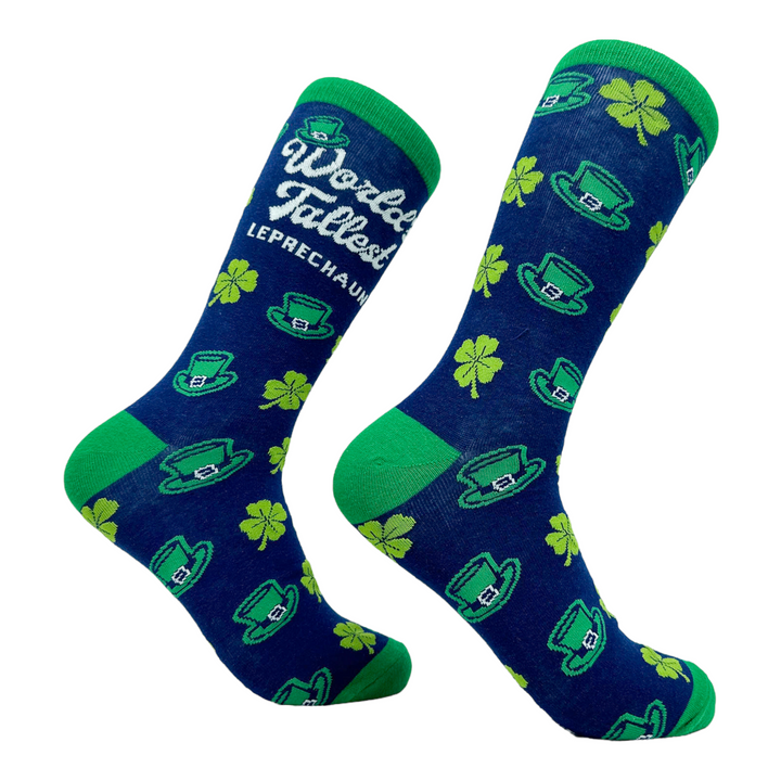 Funny Tallest Leprechaun Men's Worlds Tallest Leprechaun Sock Nerdy Saint Patrick's Day Sarcastic Tee