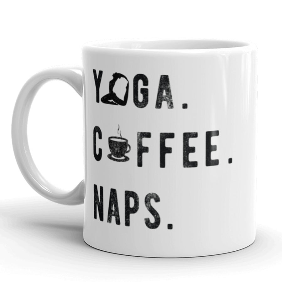 Funny White Yoga Coffee Naps Coffee Mug Nerdy Tee