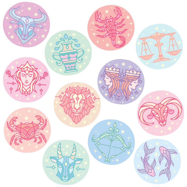 Funny Multi Zodiac Stickers Nerdy sarcastic Tee