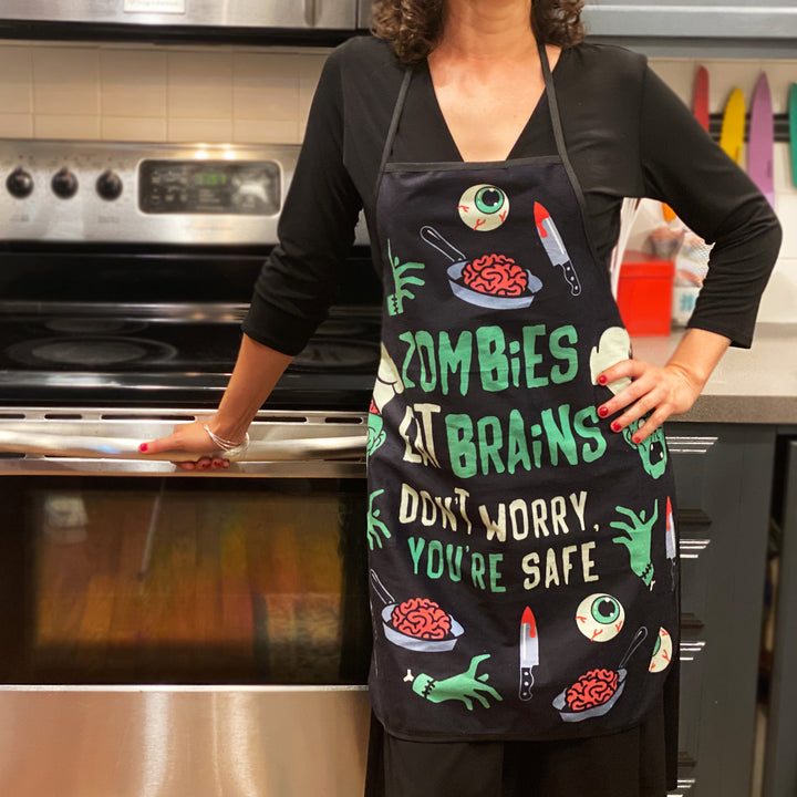 Zombies Eat Brains Don't Worry You're Safe Apron Bakeware