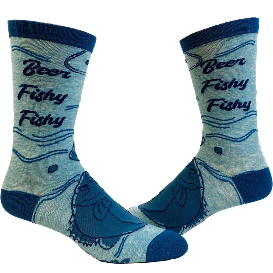 Men's Beer Fishy Fishy Socks - Crazy Dog T-Shirts