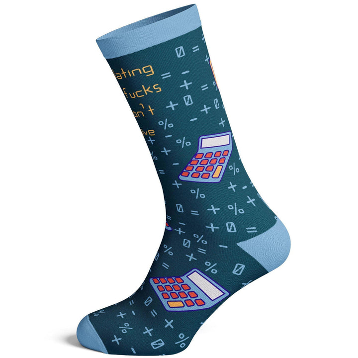 Men's Calculating The Fucks Socks  -  Crazy Dog T-Shirts