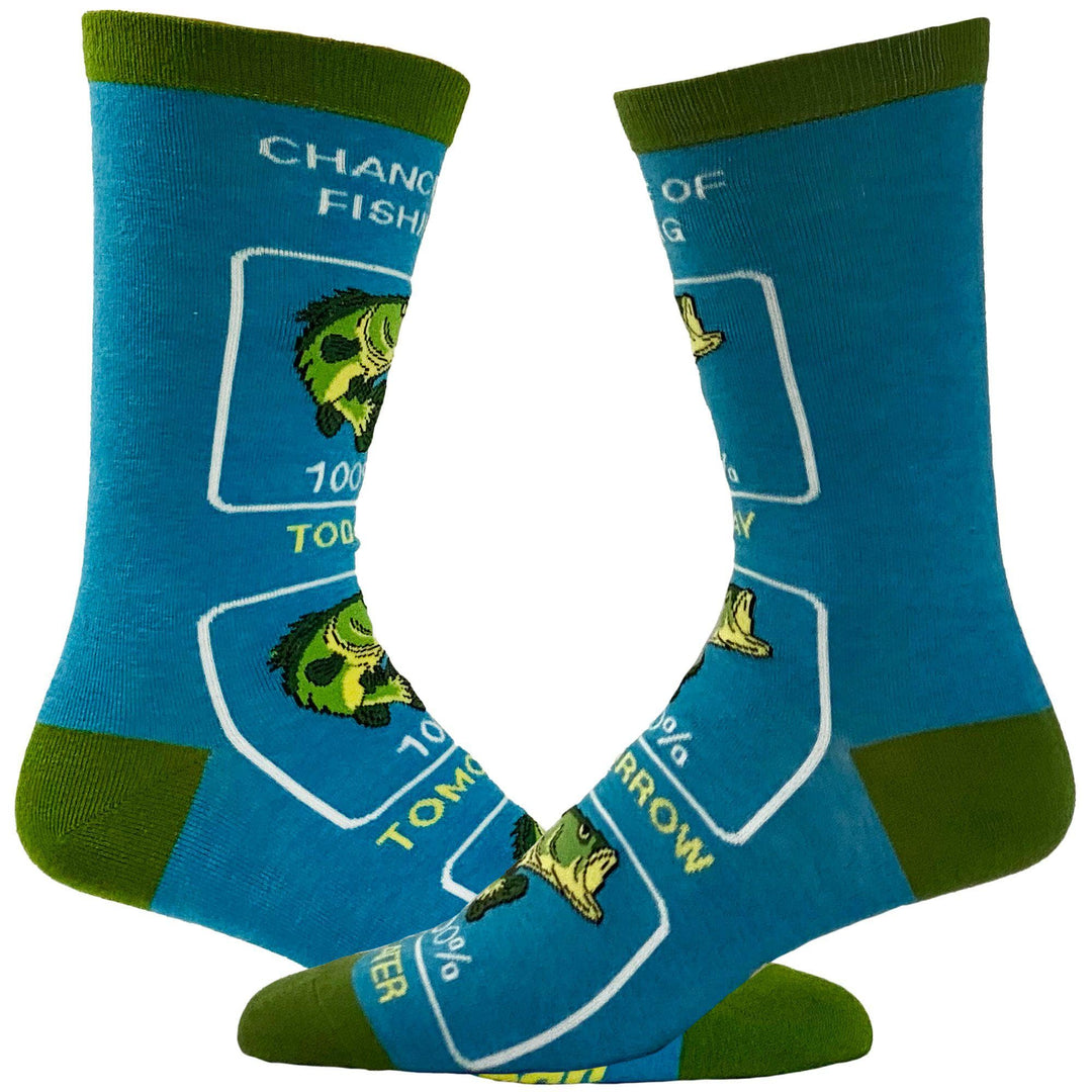 Men's Chance Of Fishing Socks - Crazy Dog T-Shirts