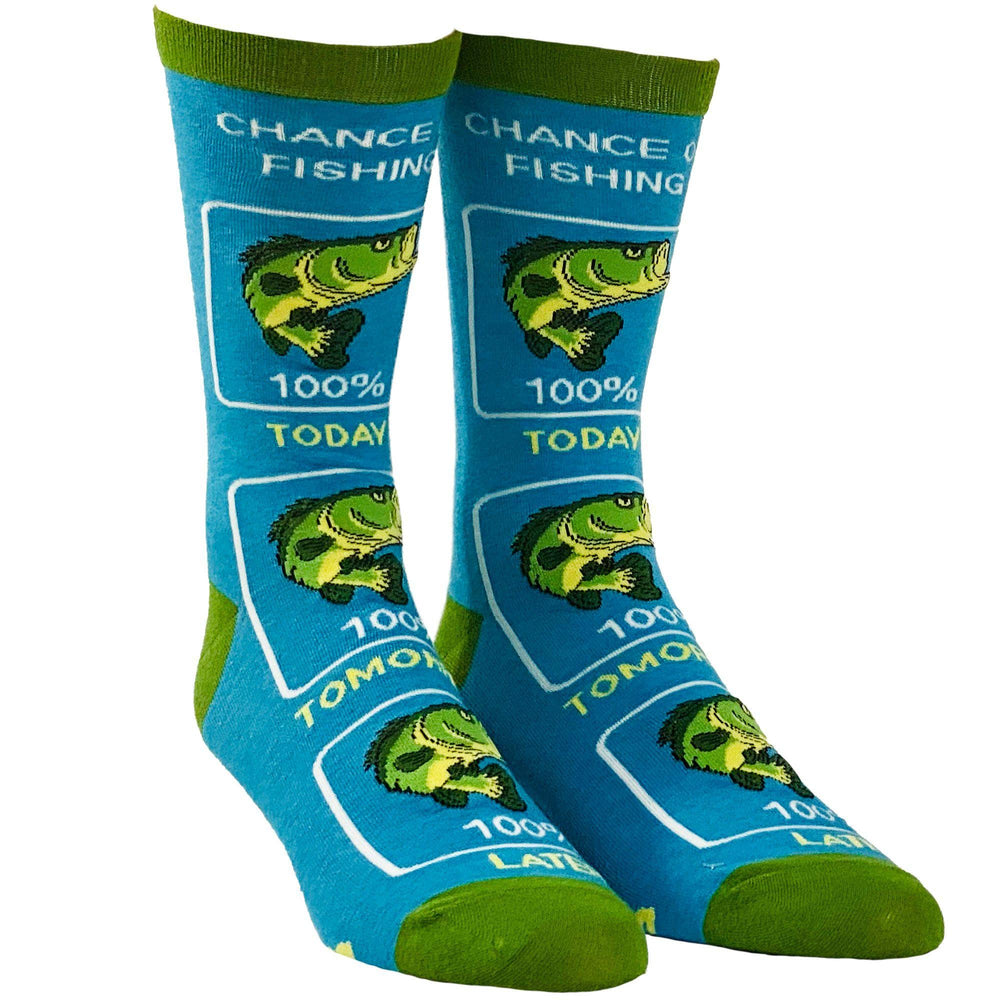 Men's Chance Of Fishing Socks - Crazy Dog T-Shirts