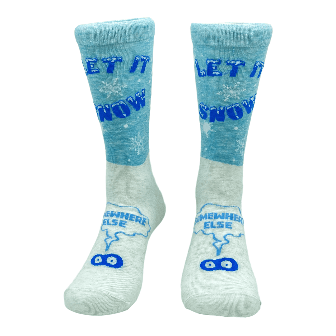 Men's Let It Snow Somewhere Else Socks  -  Crazy Dog T-Shirts