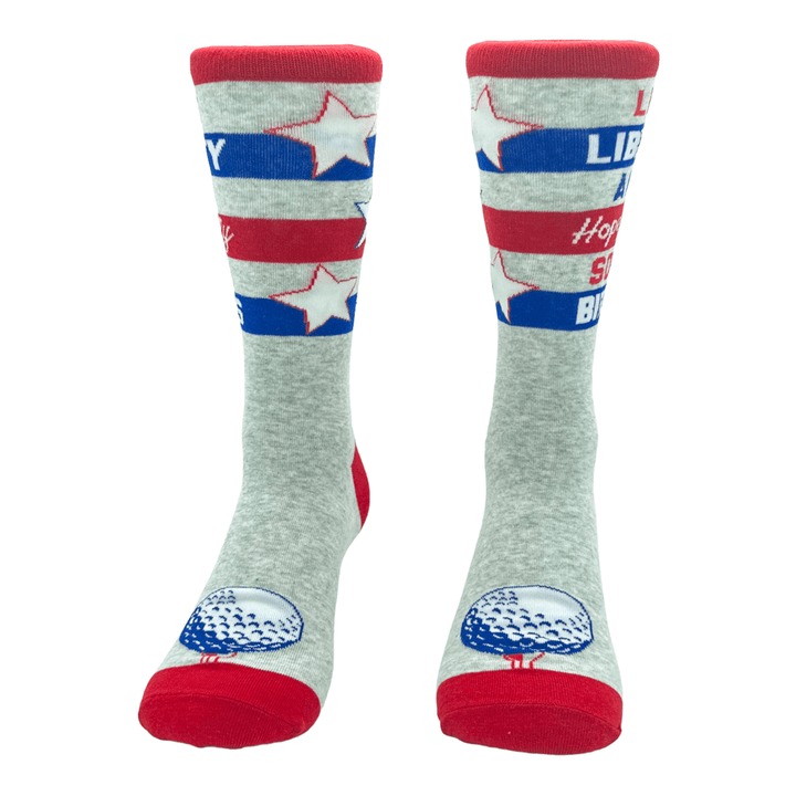 Men's Life Liberty And Hopefully Some Birdies Socks  -  Crazy Dog T-Shirts