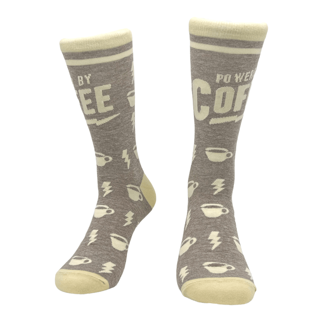 Men's Powered By Coffee Socks  -  Crazy Dog T-Shirts