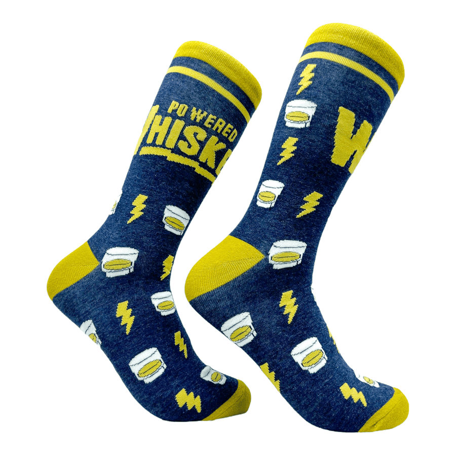 Men's Powered By Whiskey Socks  -  Crazy Dog T-Shirts