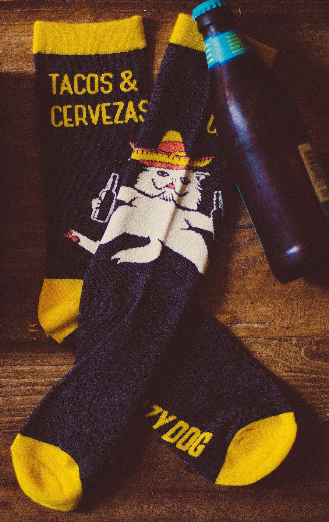 Men's Tacos And Cervezas Socks - Crazy Dog T-Shirts