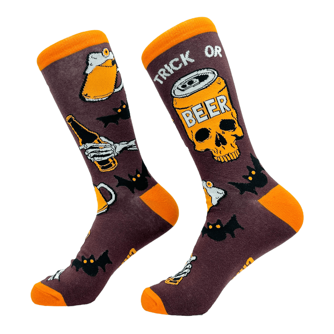 Men's Trick Or Beer Socks  -  Crazy Dog T-Shirts