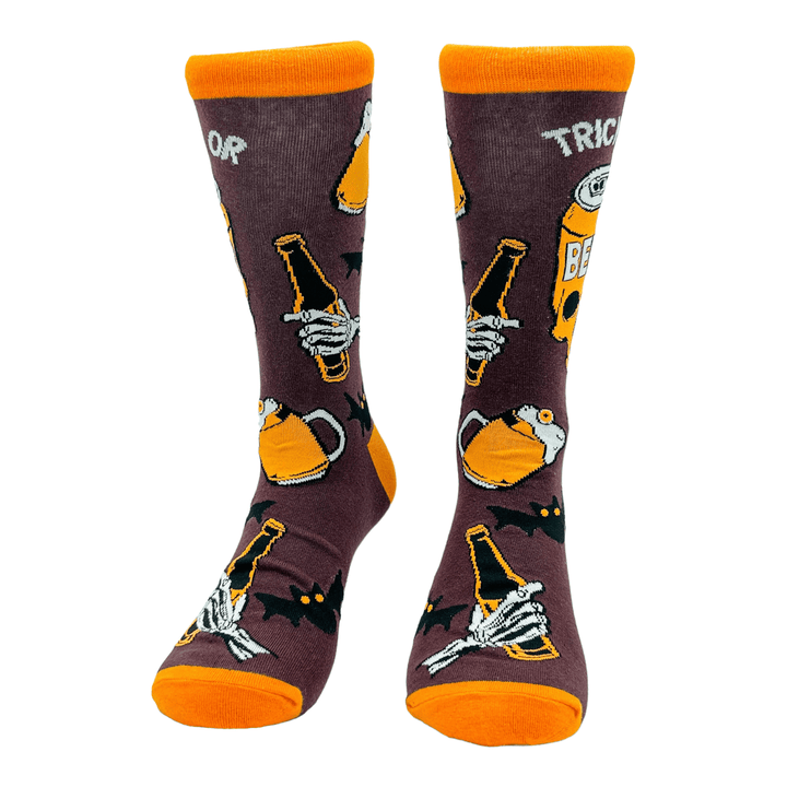 Men's Trick Or Beer Socks  -  Crazy Dog T-Shirts