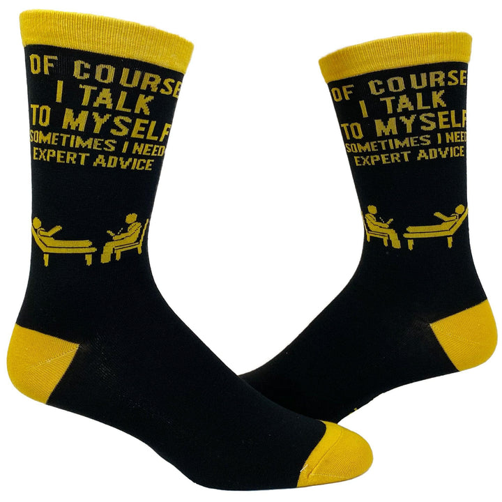 Mens Of Course I Talk To Myself Sometimes I Need Expert Advice Socks  -  Crazy Dog T-Shirts