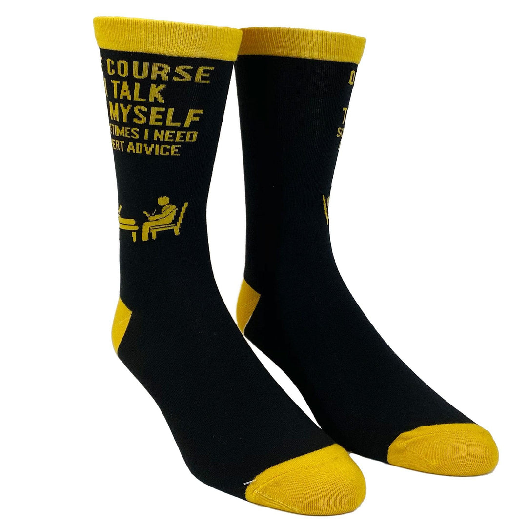 Mens Of Course I Talk To Myself Sometimes I Need Expert Advice Socks  -  Crazy Dog T-Shirts