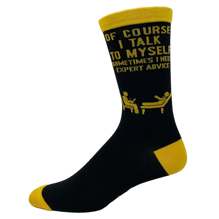 Mens Of Course I Talk To Myself Sometimes I Need Expert Advice Socks  -  Crazy Dog T-Shirts