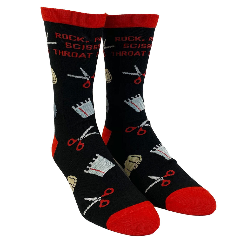 Mens Rock Paper Scissors Throat Punch Socks  -  Crazy Dog T-Shirts