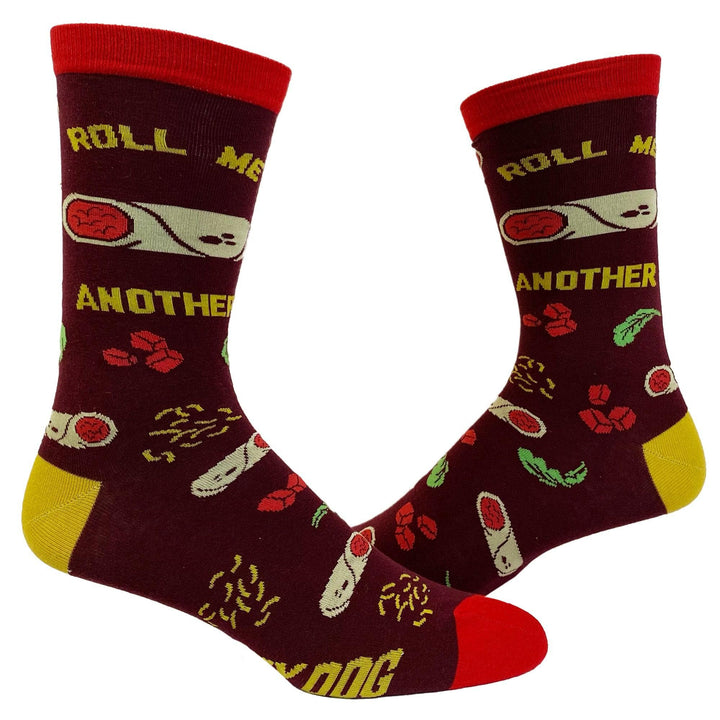 Mens Roll Me Another Burrito Socks  -  Crazy Dog T-Shirts