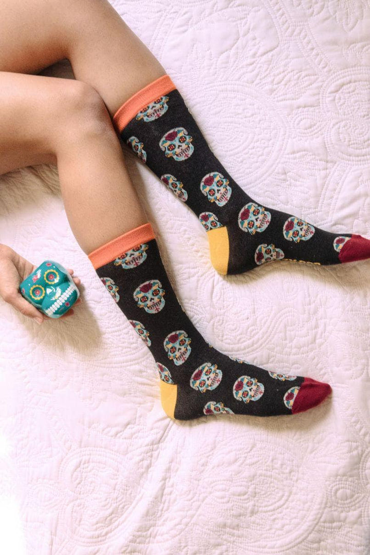 Mens Sugar Skull Socks  -  Crazy Dog T-Shirts