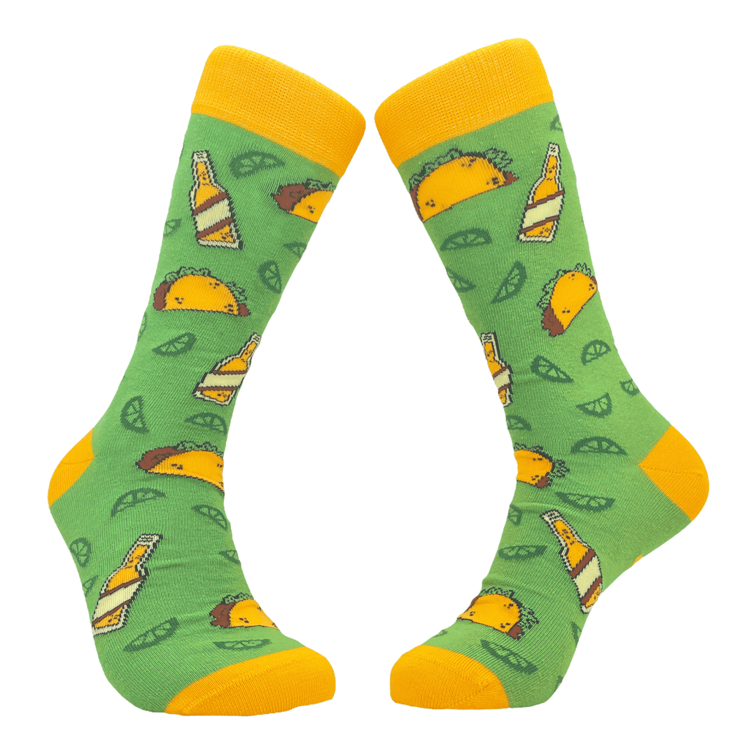 Mens Tacos And Beer Socks  -  Crazy Dog T-Shirts