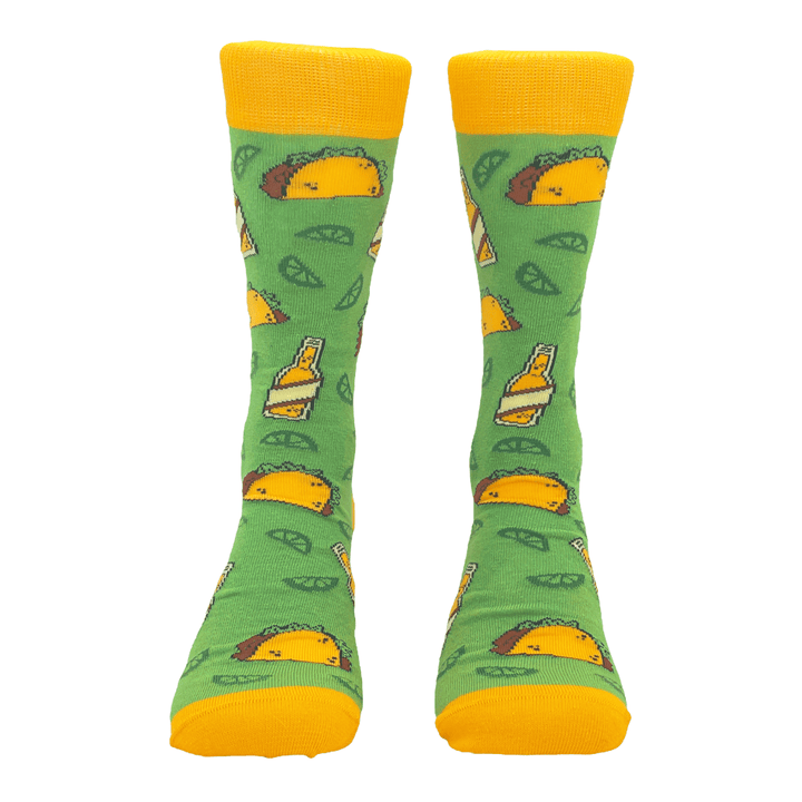 Mens Tacos And Beer Socks  -  Crazy Dog T-Shirts