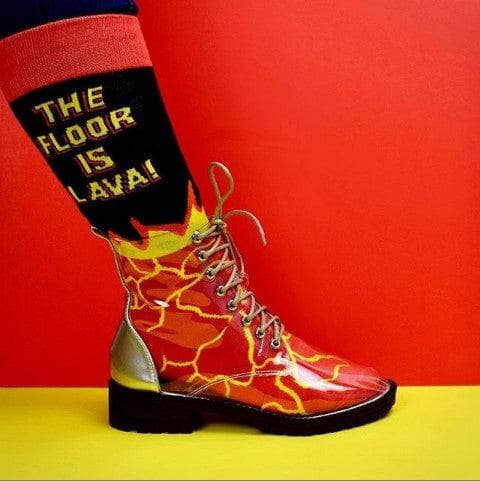 Mens The Floor Is Lava Socks  -  Crazy Dog T-Shirts