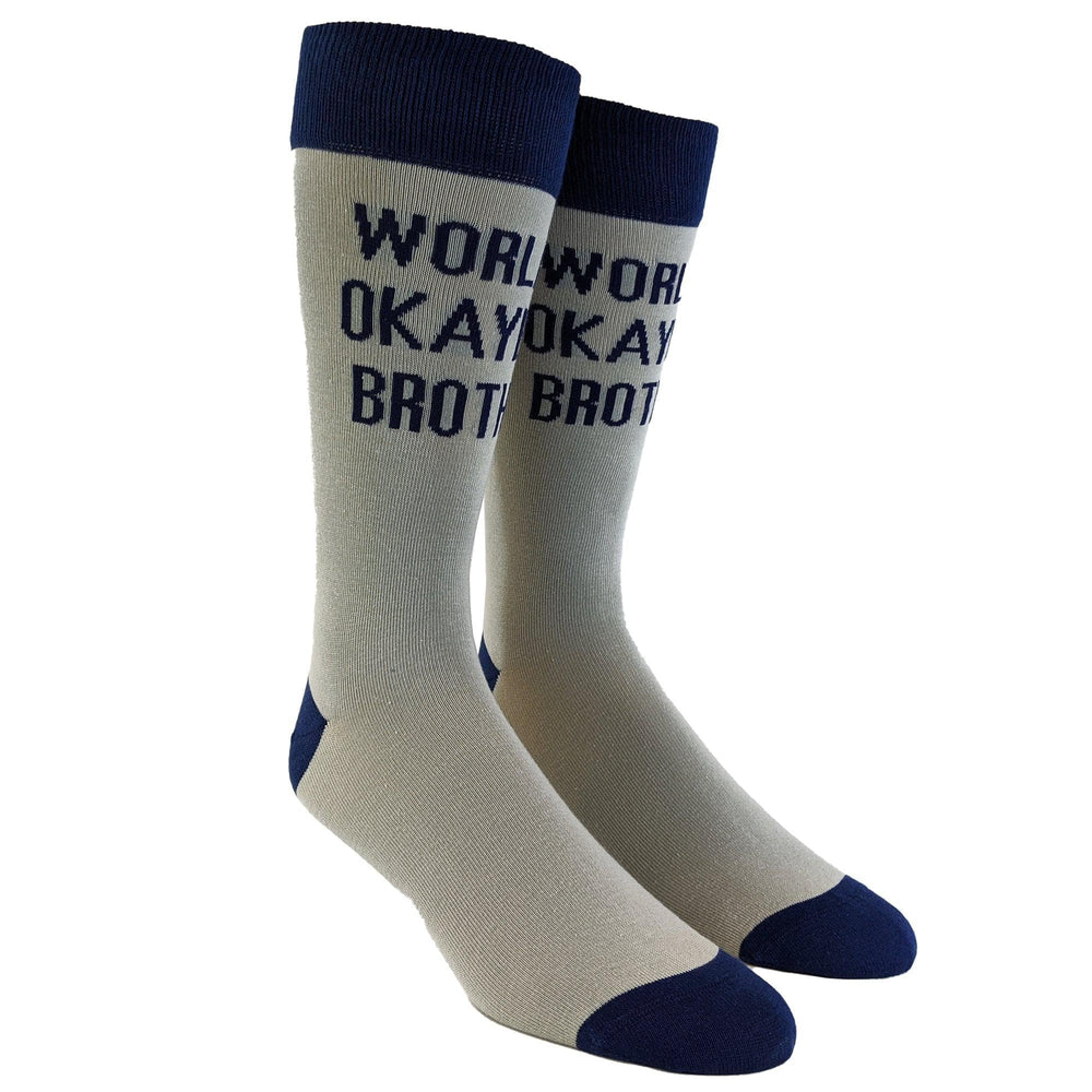 Mens World's Okayest Brother Socks  -  Crazy Dog T-Shirts