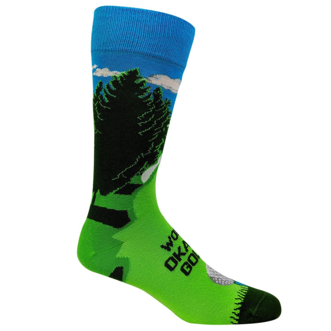 Mens World's Okayest Golfer Socks  -  Crazy Dog T-Shirts