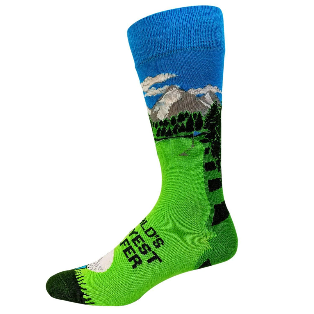 Mens World's Okayest Golfer Socks  -  Crazy Dog T-Shirts