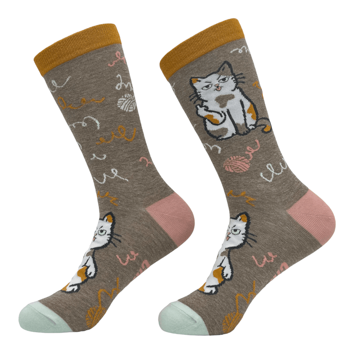 Women's Cat Flipping The Bird Socks  -  Crazy Dog T-Shirts