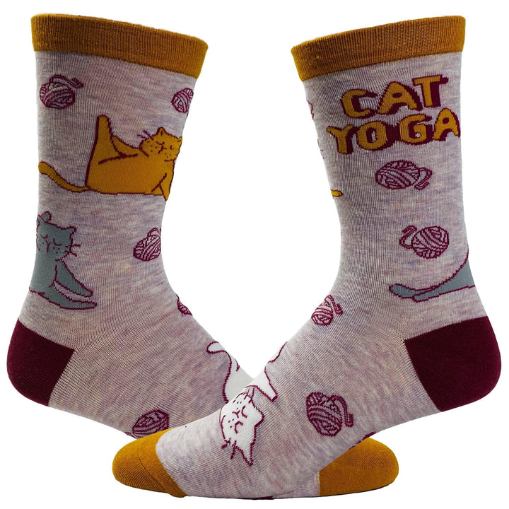 Women's Cat Yoga Socks - Crazy Dog T-Shirts