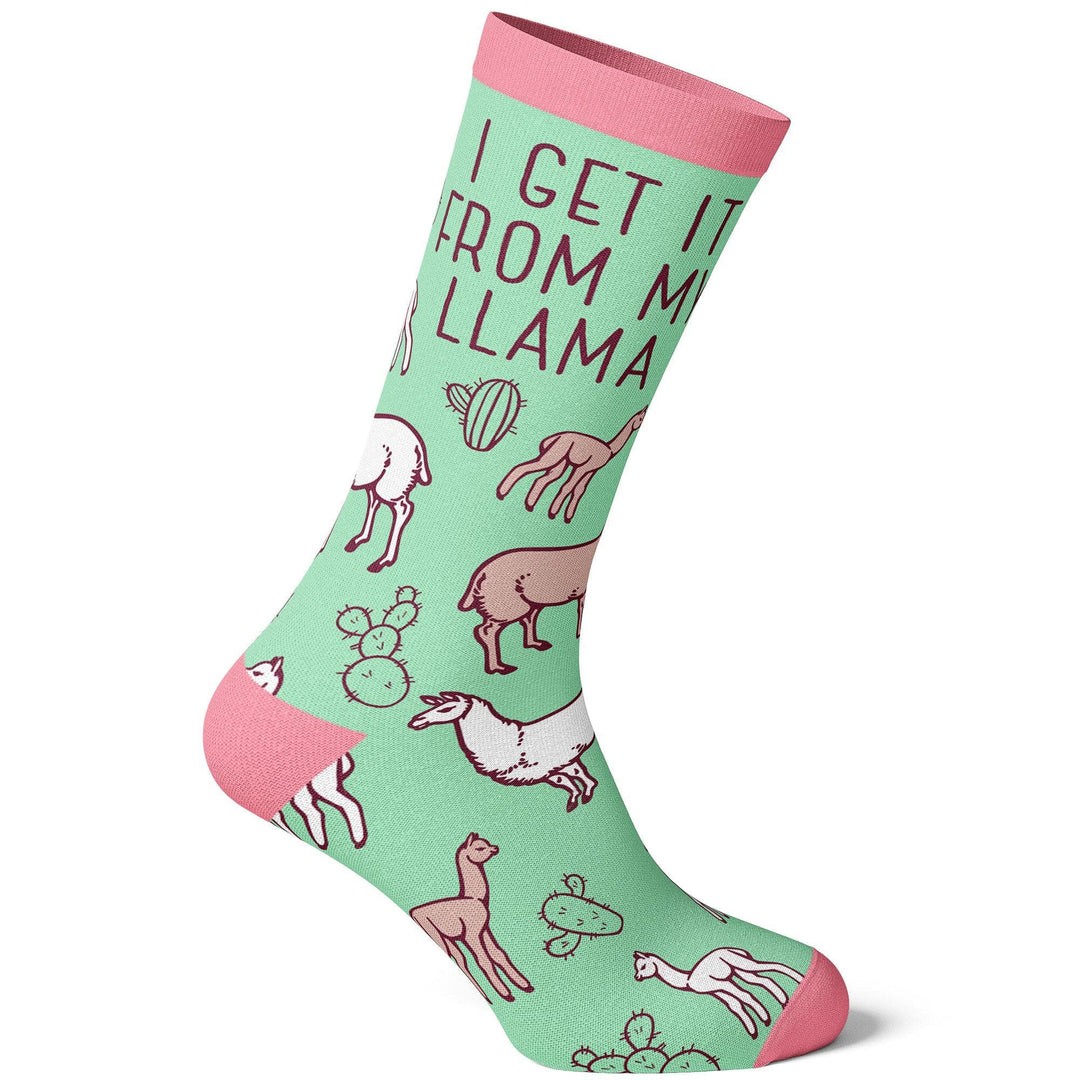 Women's I Get It From My Llama Socks  -  Crazy Dog T-Shirts