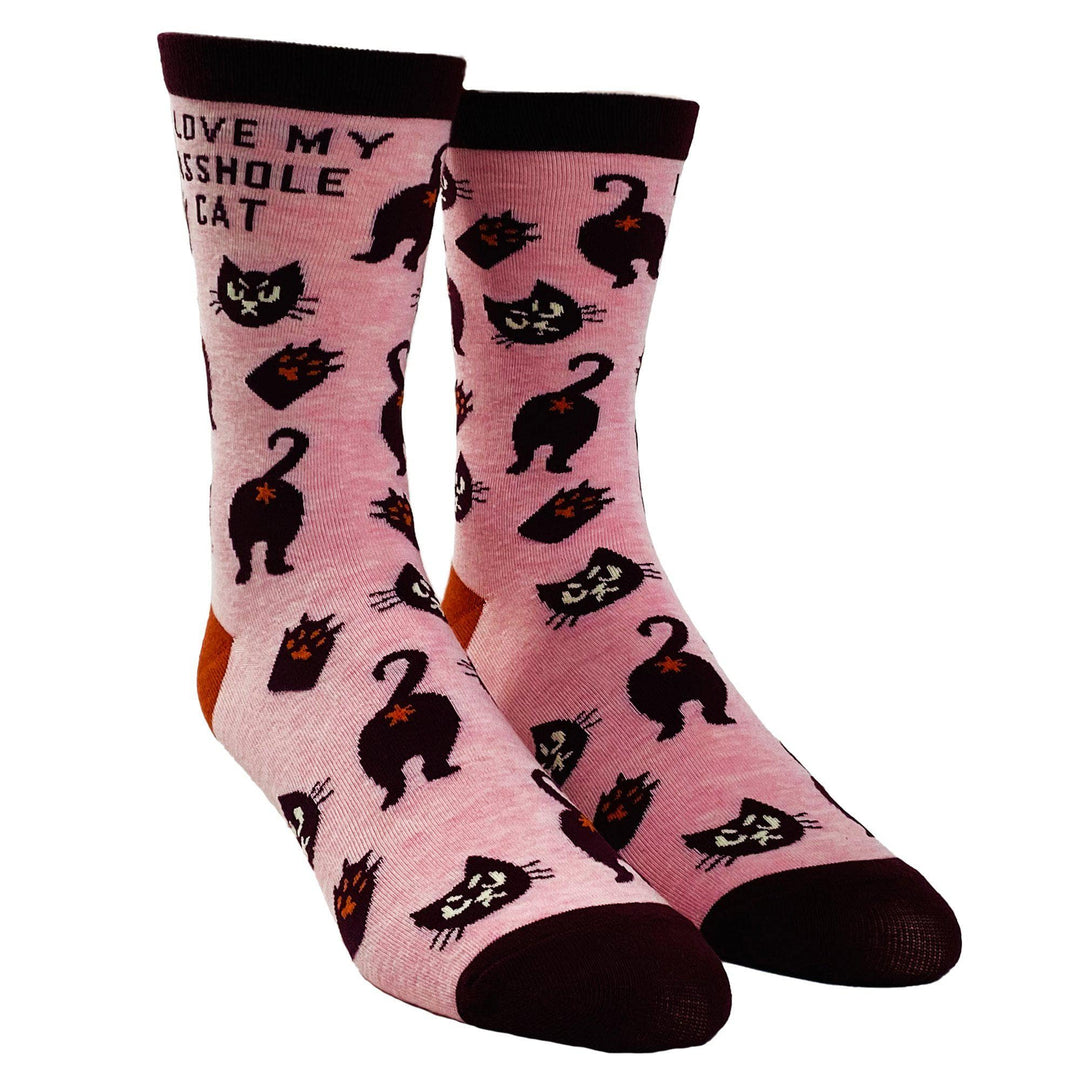 Women's I Love My Asshole Cat Socks - Crazy Dog T-Shirts