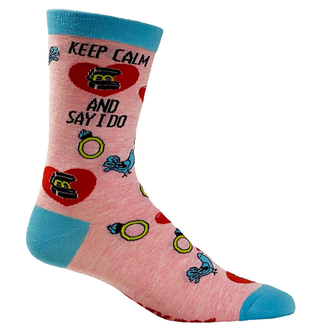 Women's Keep Calm And Say I do Socks - Crazy Dog T-Shirts