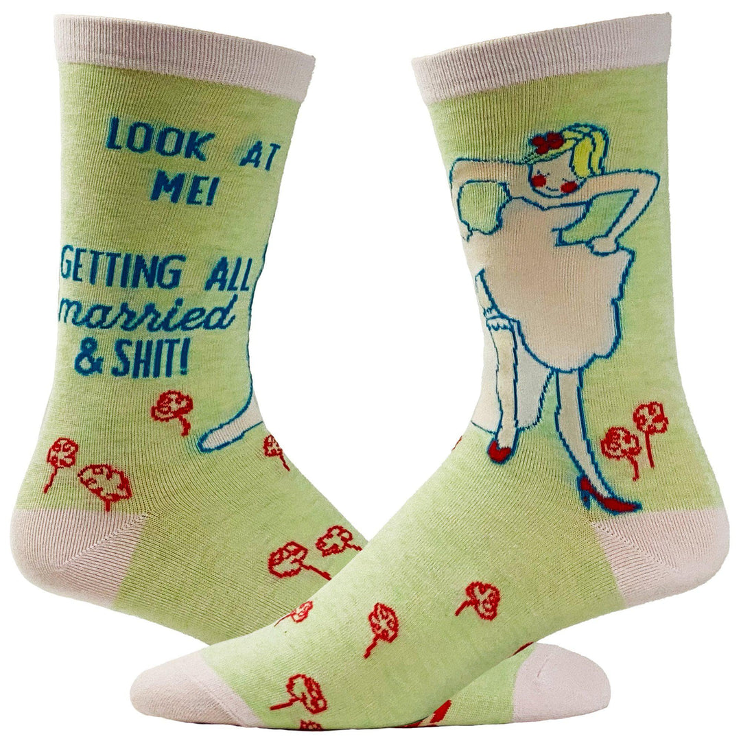 Women's Look At Me Getting All Married Socks - Crazy Dog T-Shirts