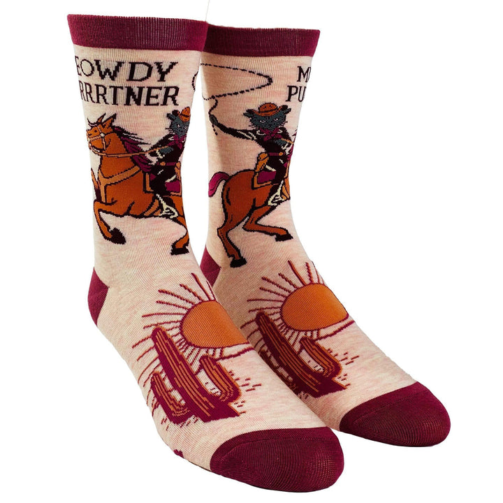 Women's Meowdy Purrtner Socks - Crazy Dog T-Shirts