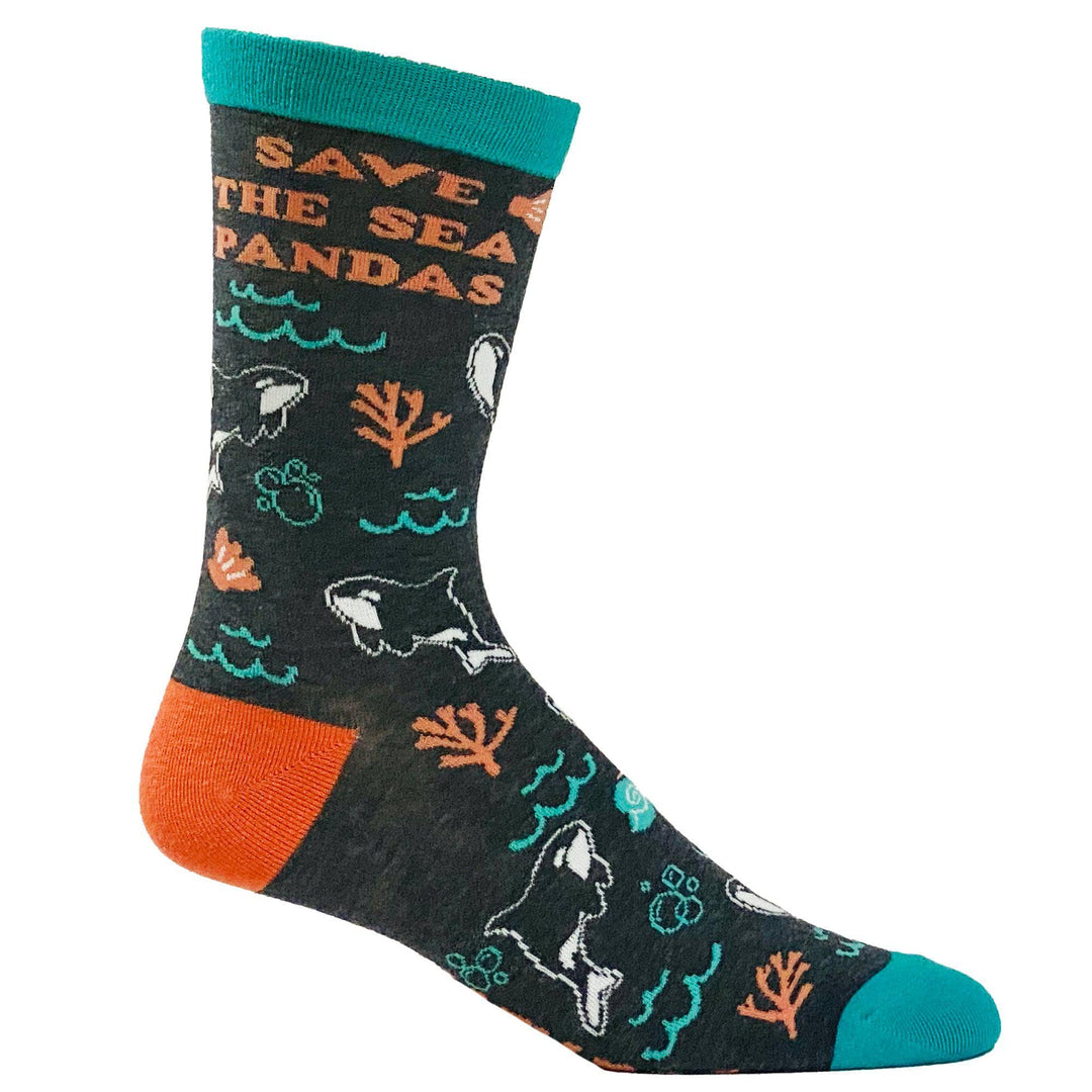 Women's Save The Sea Pandas Socks - Crazy Dog T-Shirts