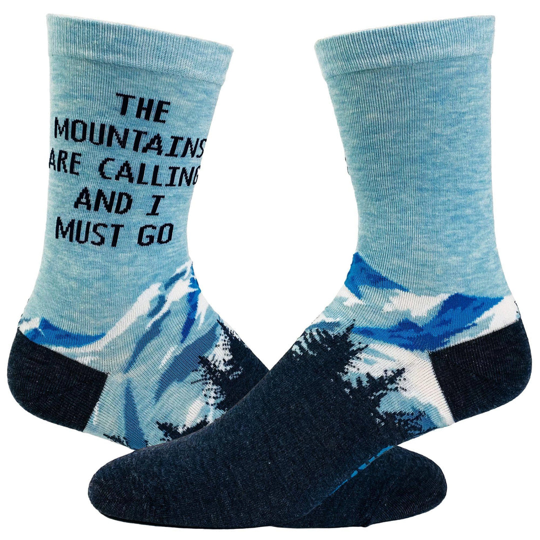 Women's The Mountains Are Calling And I Must Go Socks - Crazy Dog T-Shirts