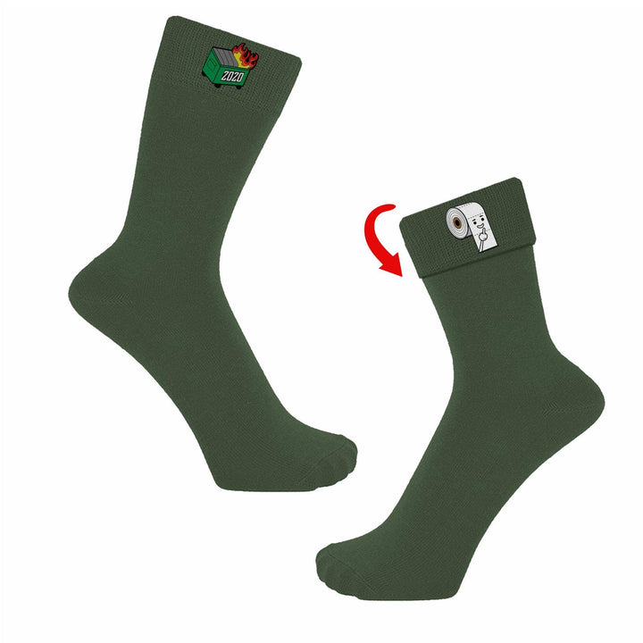 Womens 2020 Dumpster Fire Socks - Crazy Dog T-Shirts