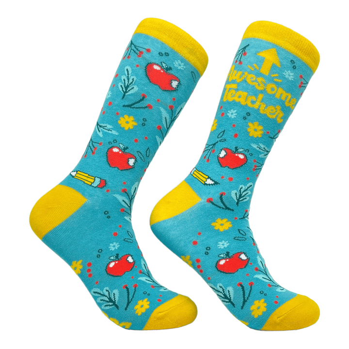 Womens Awesome Teacher Socks  -  Crazy Dog T-Shirts