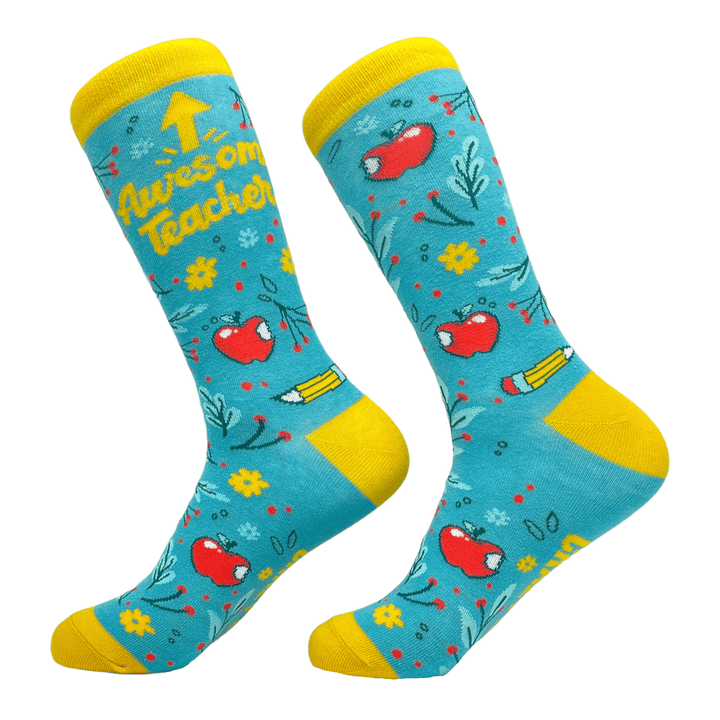 Womens Awesome Teacher Socks  -  Crazy Dog T-Shirts