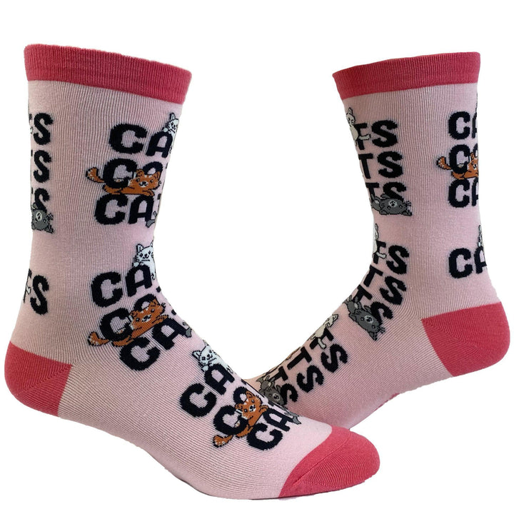 Womens Cats, Cats, Cats Socks - Crazy Dog T-Shirts