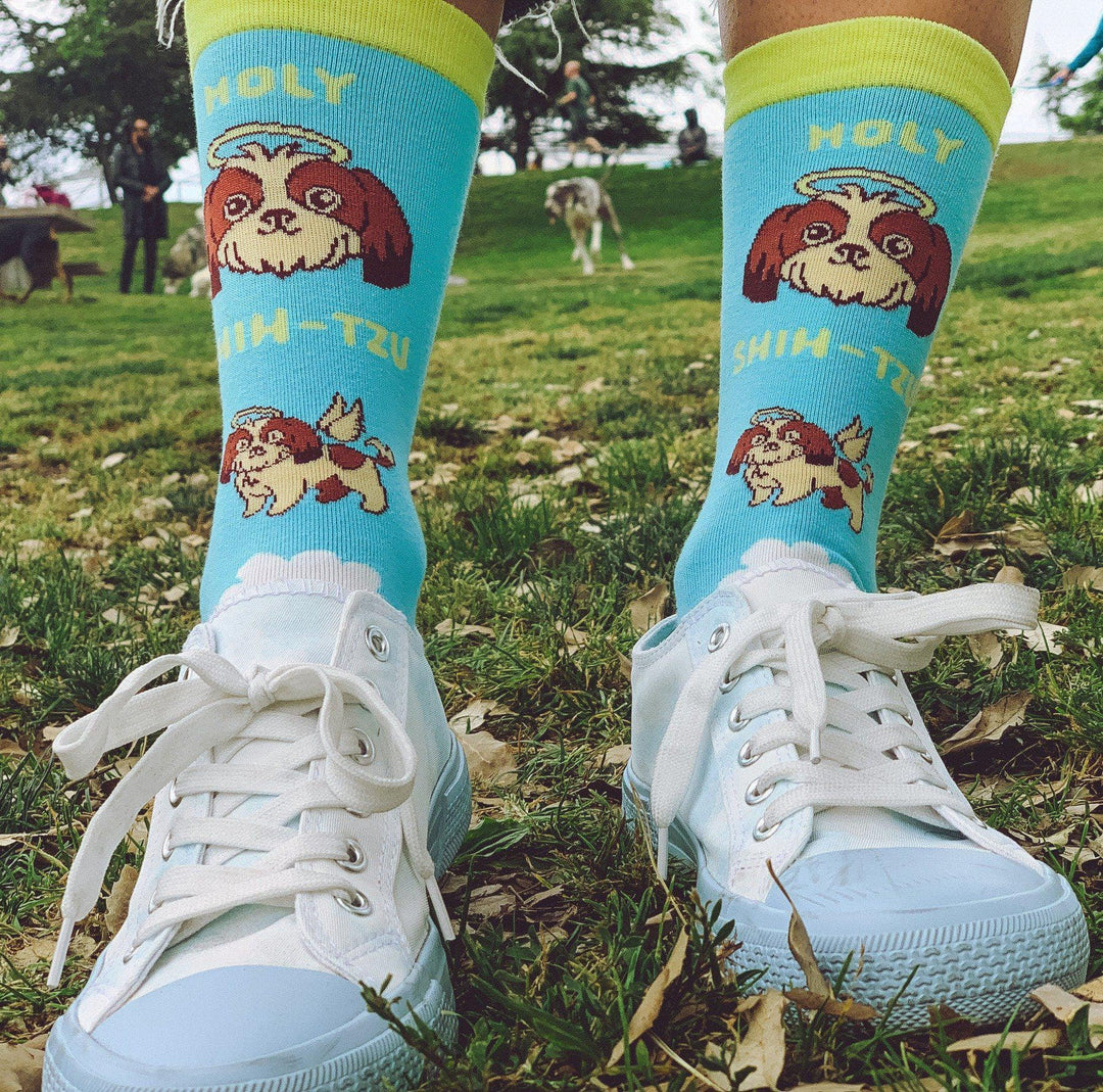 Womens Holy Shih-Tzu Socks - Crazy Dog T-Shirts