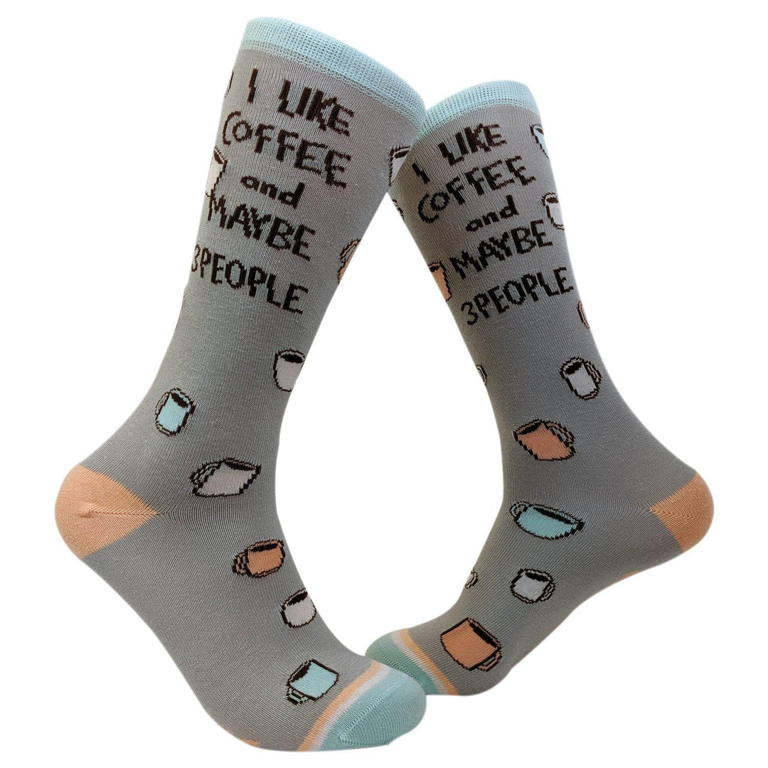 Womens I Like Coffee And Maybe 3 People Socks - Crazy Dog T-Shirts