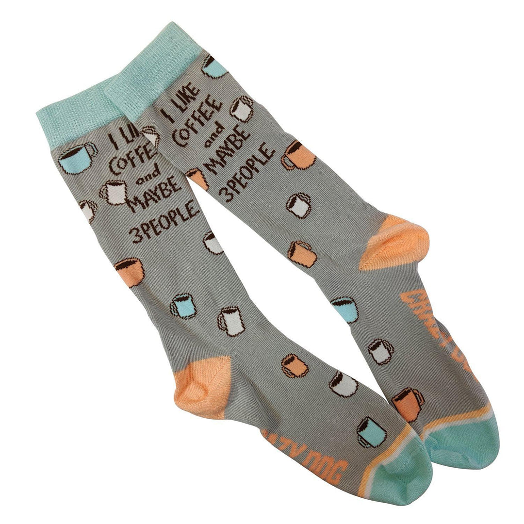 Womens I Like Coffee And Maybe 3 People Socks - Crazy Dog T-Shirts