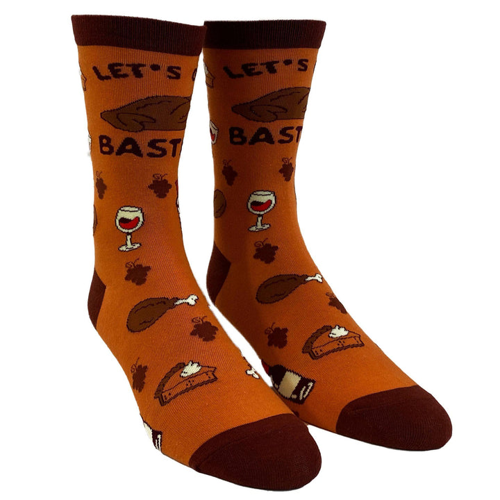 Womens Let's Get Basted Socks - Crazy Dog T-Shirts