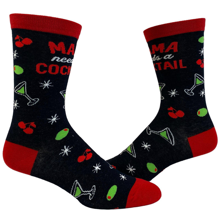 Womens Mama Needs A Cocktail Socks - Crazy Dog T-Shirts